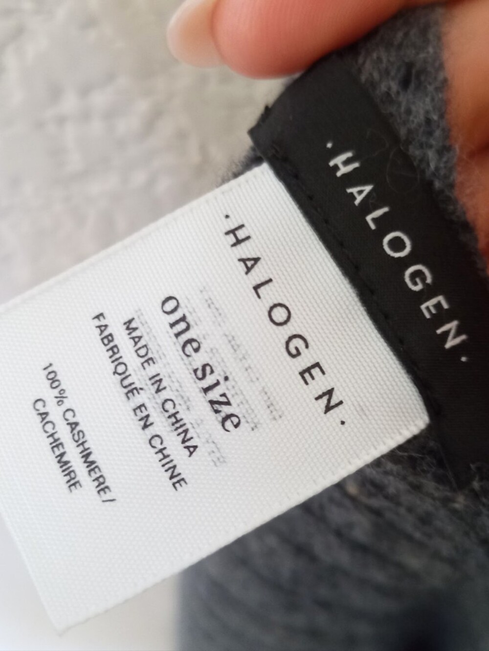 ๐ค Halogen charcoal gray 100% cashmere soft ribbed wrap/scarf - Picture 4 of 4